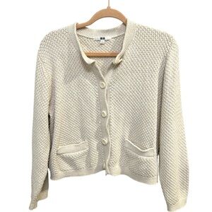 UNI QLO Sweater Ivory Size Large EUC W0856